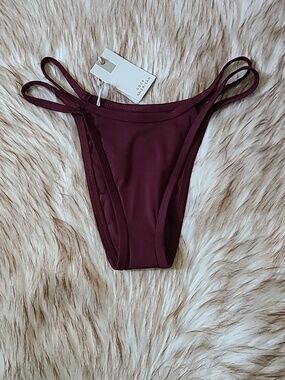 NWT Good American Boomerang Bikini Cheeky Bottoms Size XS Spice